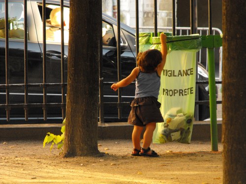 Ian Pitches In Ian does his part to keep Paris clean.