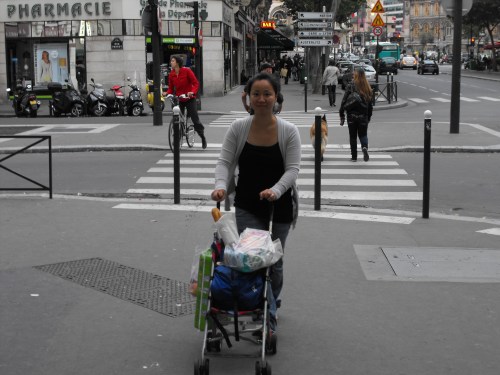 The buggy as pushcart. When Ian was out of the buggy, it was darned handy for carrying our daypack and other stuff that wouldn't fit in it.